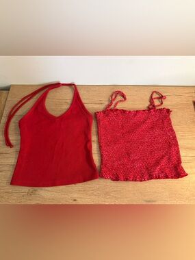 J.Galt/PacSun & Wild Fable Red Halter Tops, XXS